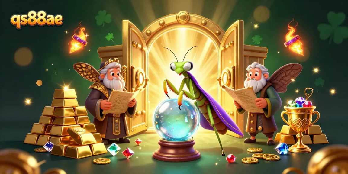 Engage in thrilling gaming action at qs88ae with vibrant casino characters and treasures.