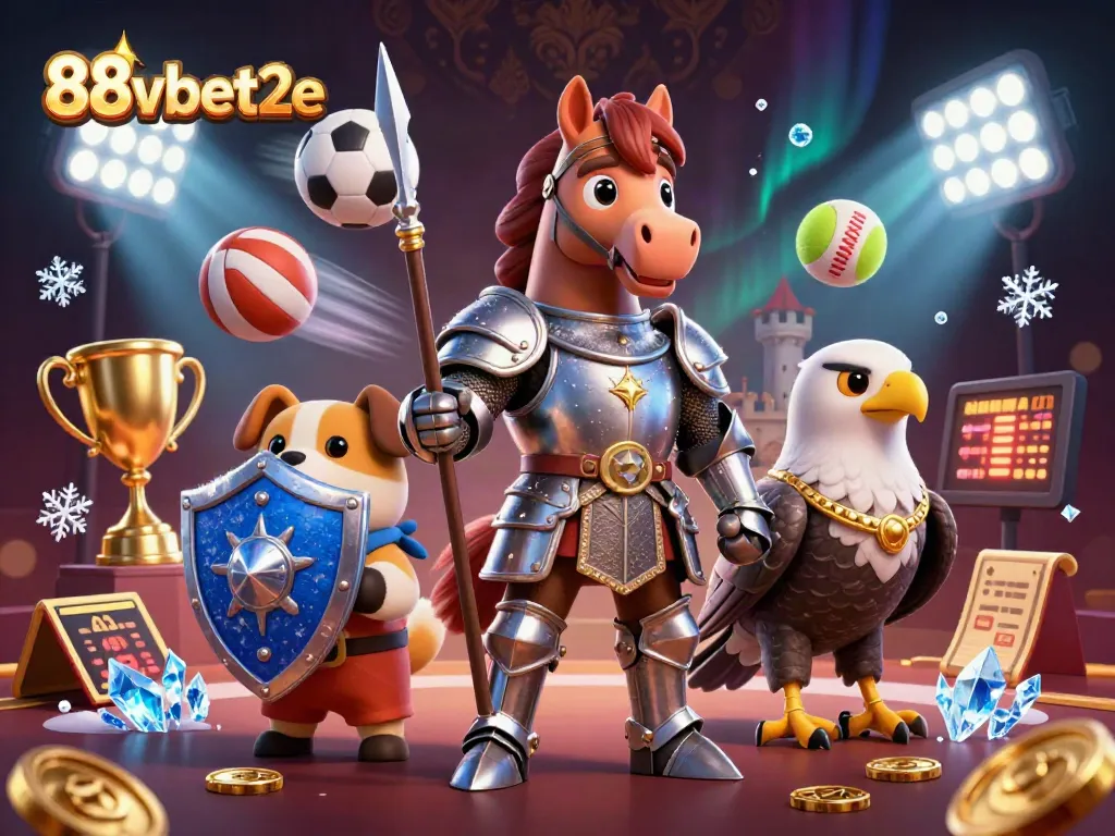 Experience thrilling bets at 88vbet2e, featuring dynamic 3D characters and sports elements.