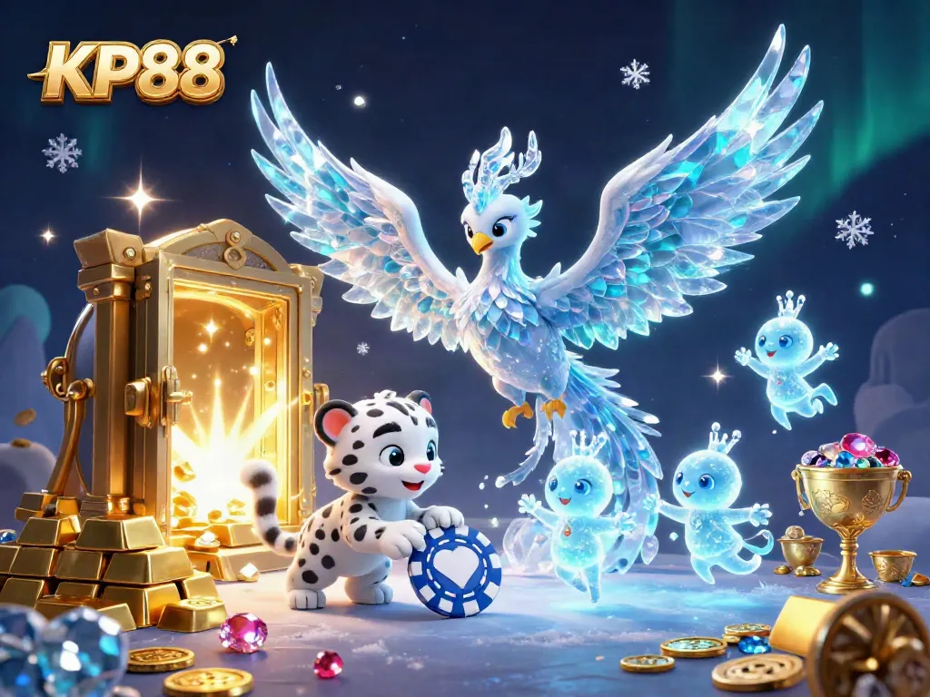 Experience thrilling gameplay with KP88 in a vibrant 3D fantasy scene filled with riches and animated characters.
