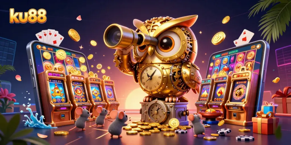 ku88 immerses players in a vibrant casino scene with dynamic game elements and memorable characters.