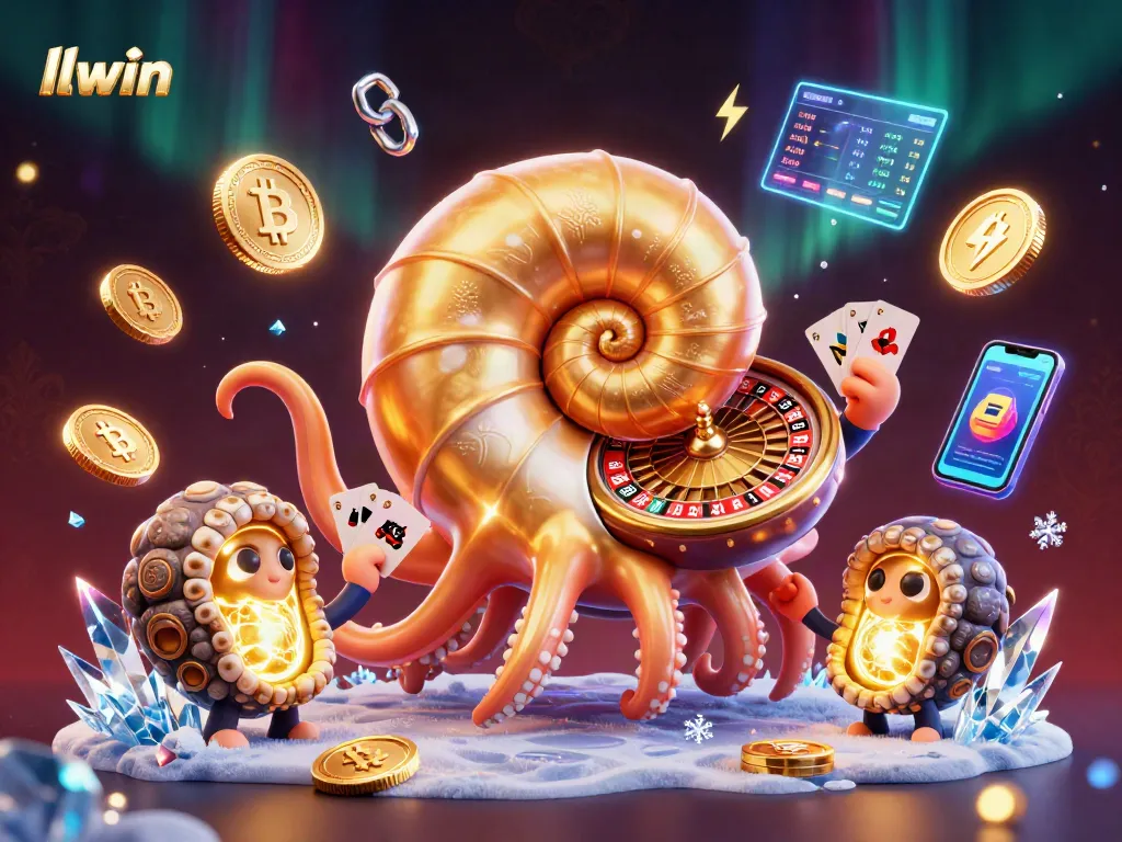 Experience exciting gameplay at llwin with a colossal nautilus roulette wheel and vibrant crypto elements.
