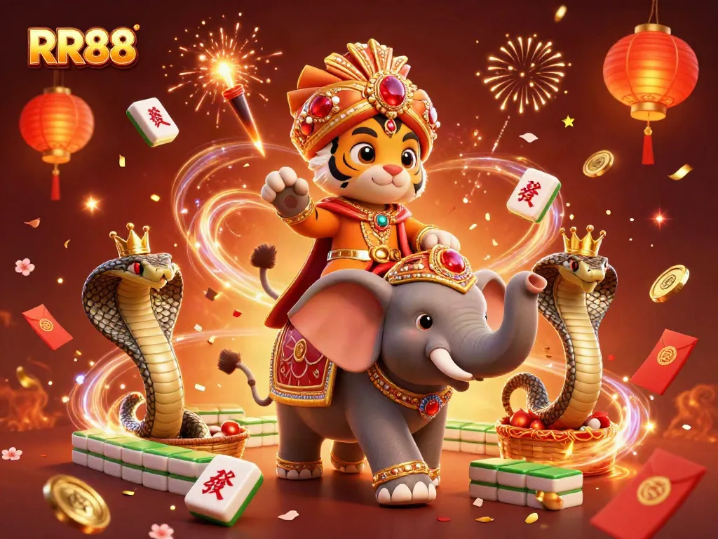Experience thrilling games at RR88 with our vibrant, 3D illustrated casino scene.