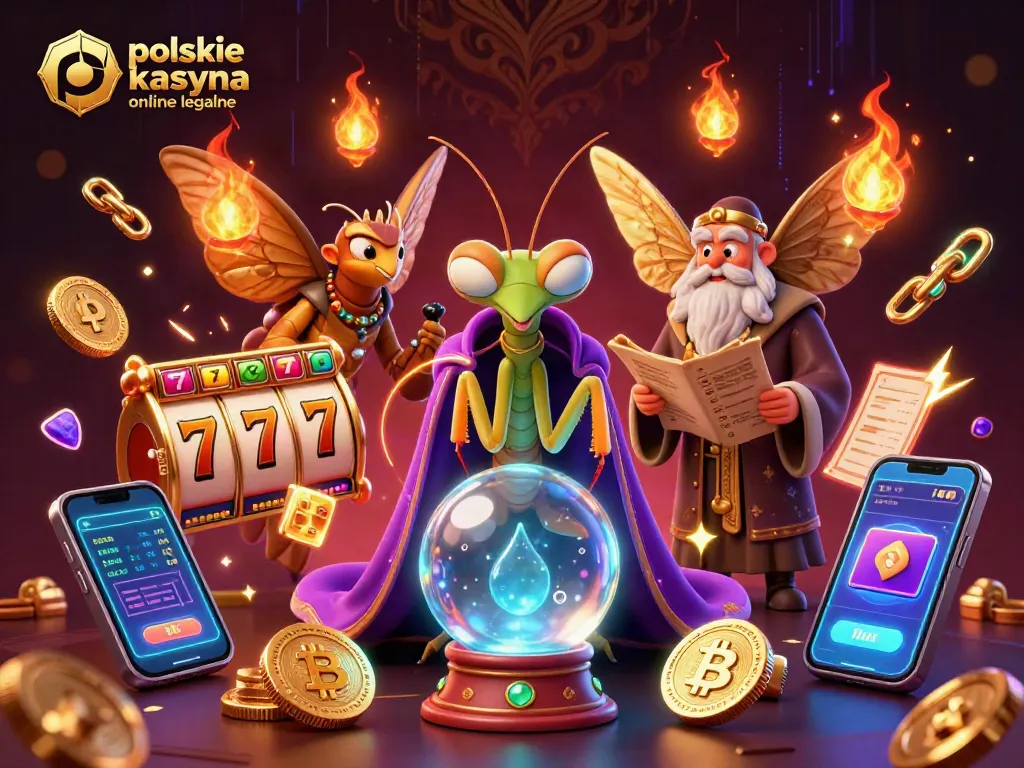 Engage with polskie kasyna online legalne in a vibrant casino world filled with slot reels and fantasy characters.