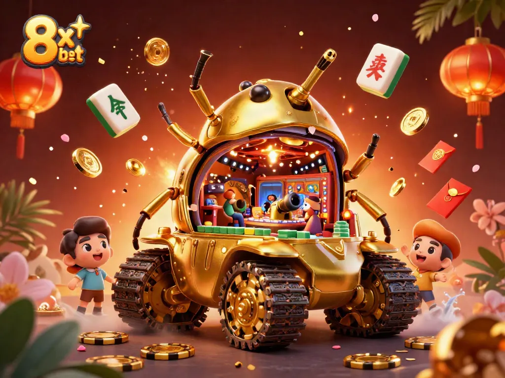 Experience thrilling gameplay with the 8x bet, showcased in a vibrant, detailed 3D casino scene.