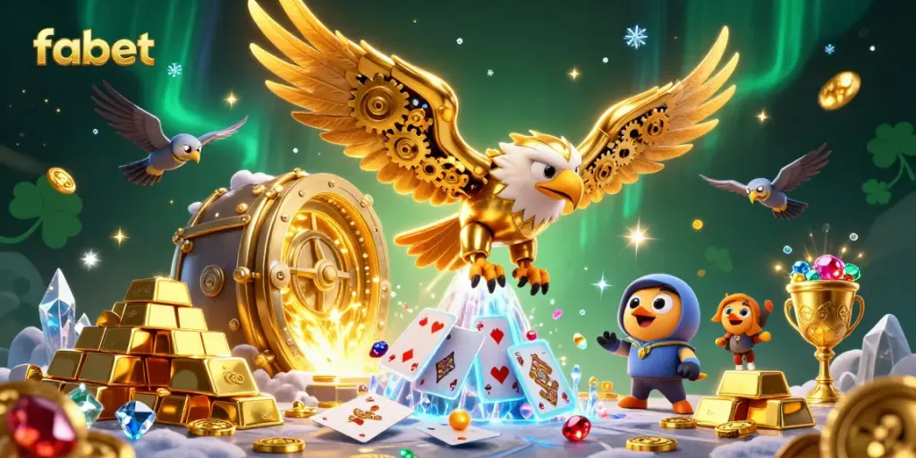Experience fabet's thrilling world of online betting with a cybernetic eagle soaring through winning potential.