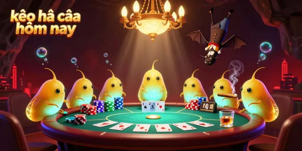 Experience the excitement of kèo nhà cái hôm nay with a lively glowworm team lighting up a casino scene.
