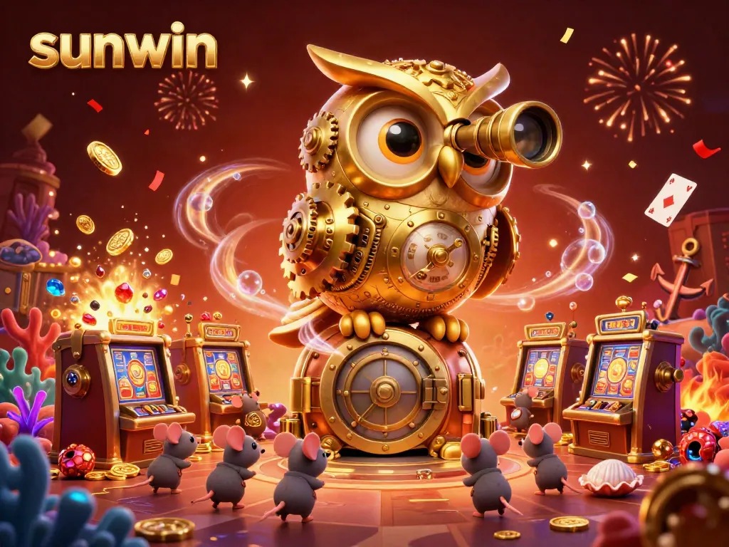 Engage in thrilling gameplay at sunwin with cartoon characters amid a vibrant casino scene.