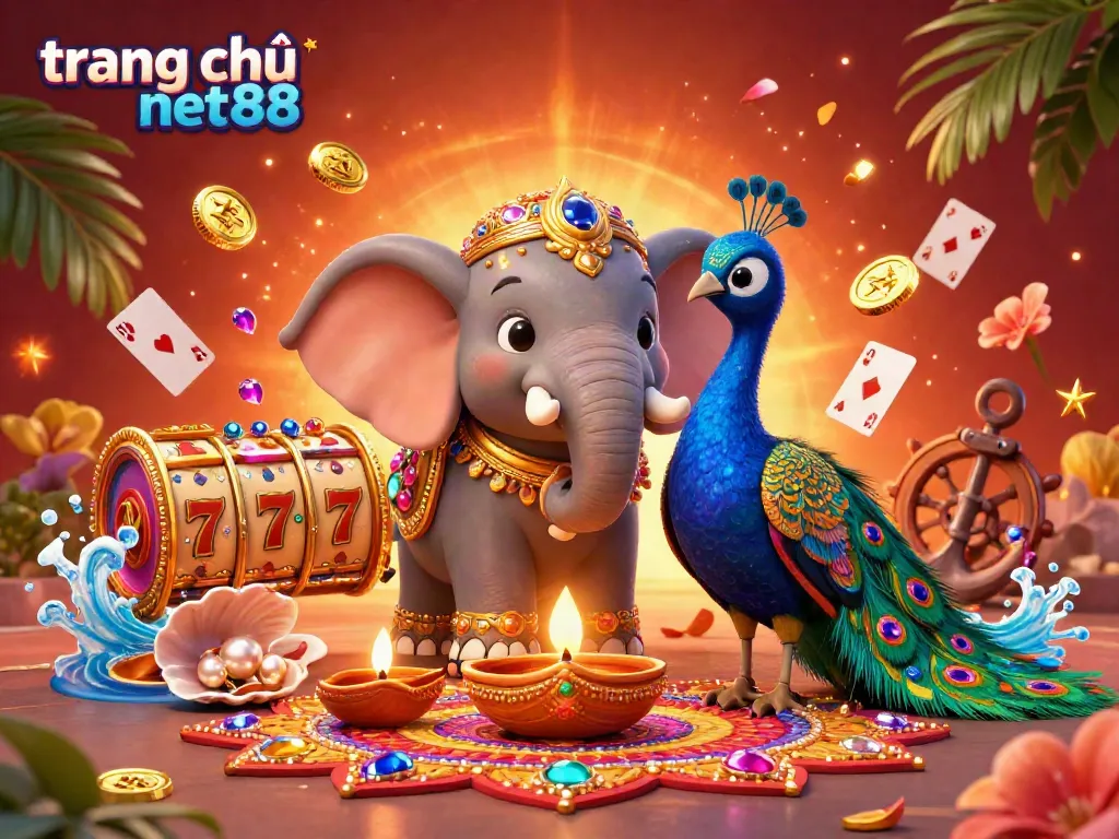 Experience the vibrant world of online gaming with trang chủ net88, as colorful characters and casino elements bring excitement to life.