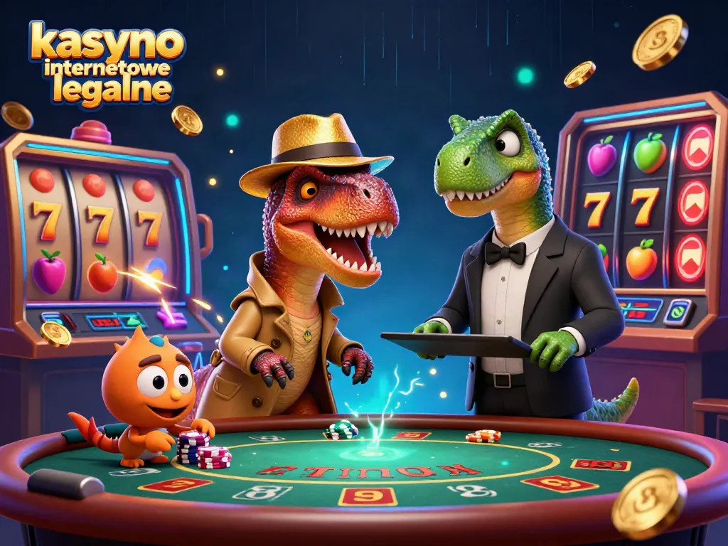 Experience thrilling moments at kasyno internetowe legalne with dinosaurs at an intense blackjack table.