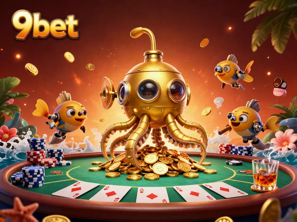 Engage with the thrilling world of 9bet showcasing the vibrant fantasy of a casino adventure.