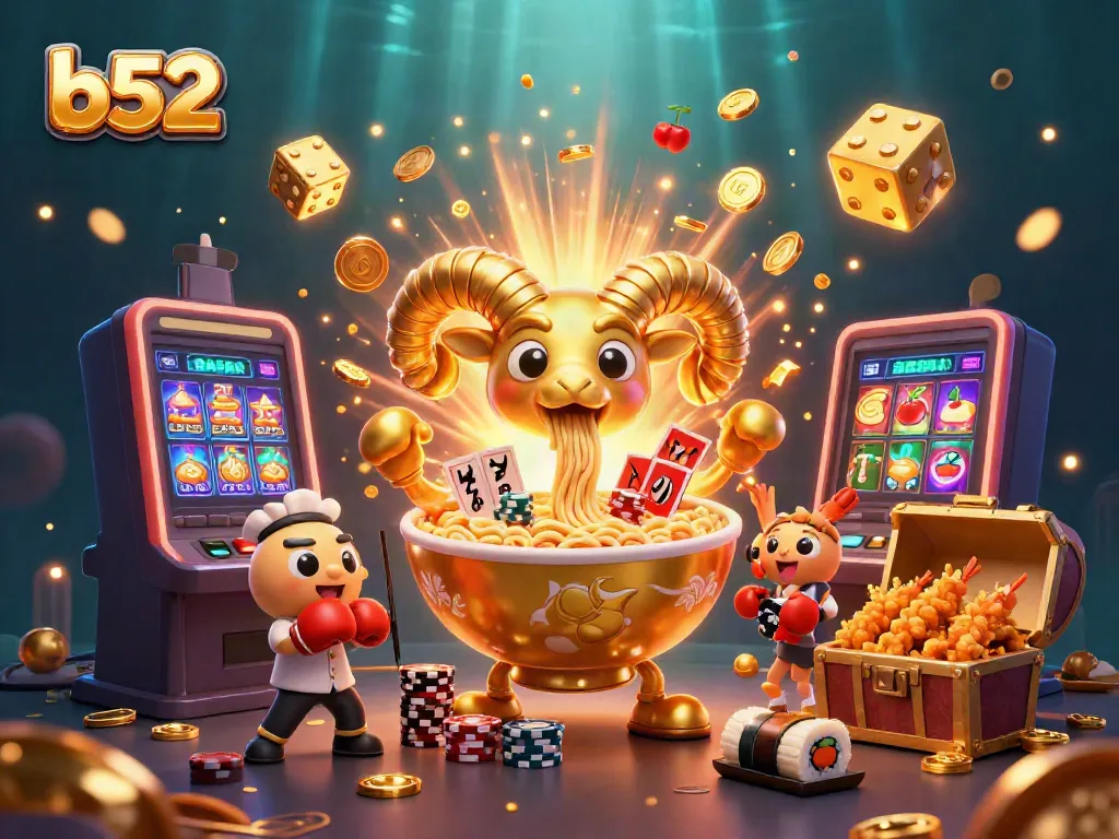 Experience the thrilling world of b52 with a vibrant illustration of colorful characters in an exciting casino scene.