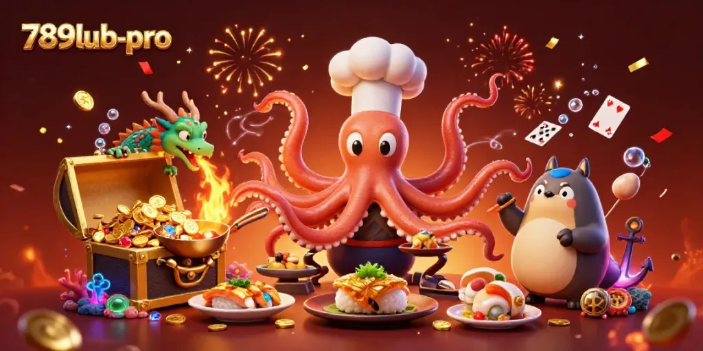 Experience big wins with 789lub-pro in this vibrant casino-themed illustration!