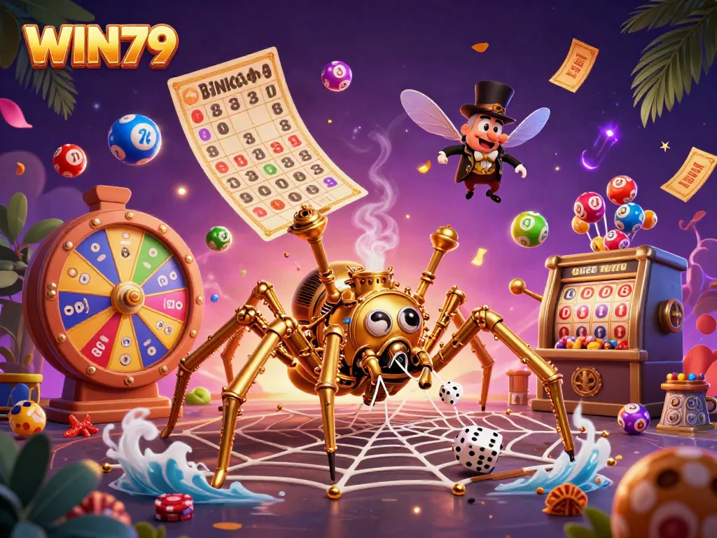 Engage in an exciting WIN79 gaming experience with vibrant casino elements and steampunk flair.
