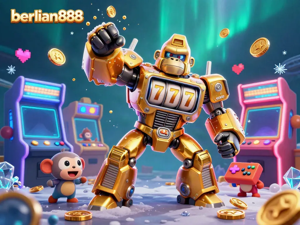 Rasakan keseruan bermain alat slot di berlian888 dengan karakter gorila emas dan permainan arcade 3D yang menyenangkan.