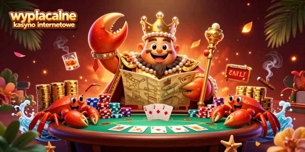 Experience the best wypłacalne kasyno internetowe with a vibrant 3D casino scene filled with action.