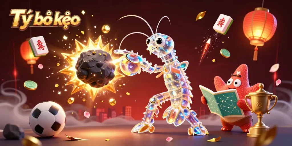 Experience Tỷ lệ kèo like never before with this vibrant sports-themed 3D illustration, showcasing the excitement of gambling.