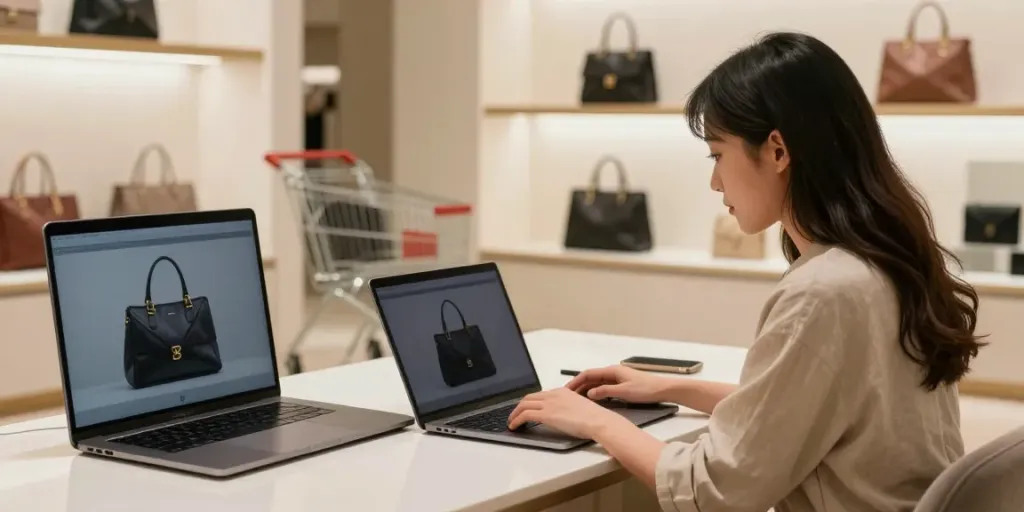 Buy replica bags through an online shopping experience, showcasing best deals and e-commerce options.