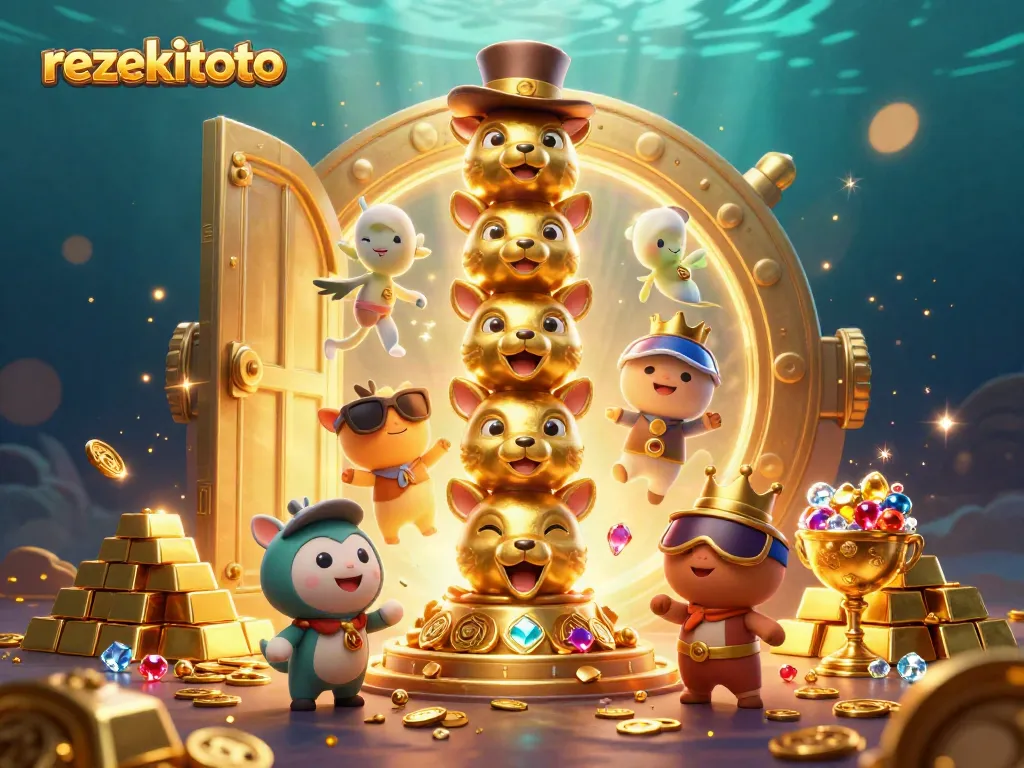 Engage in thrilling gameplay with rezekitoto featuring colorful 3D characters and dynamic casino elements.